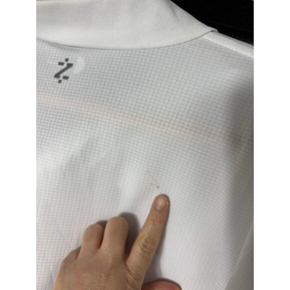 Izod Golf Collection Xtreme Function Checked Pattern Polo Shirt White Mens XL - Picture 2 of 15